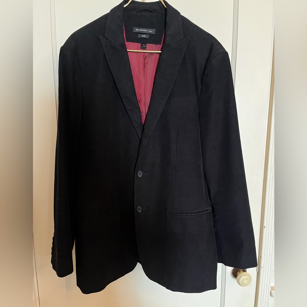 John Varvatos USA Luxe Fine Wale Black Corduroy Jacket